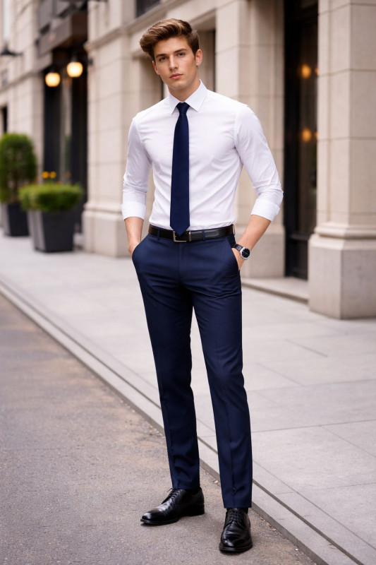 Hunte Men's dark blue formal pent