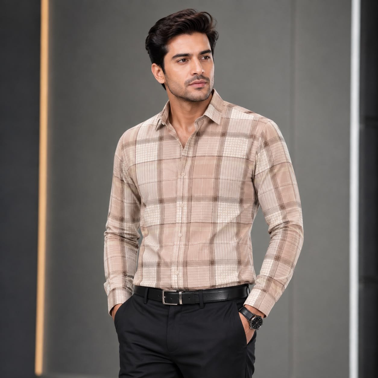 hunter Man's check Shirt 2