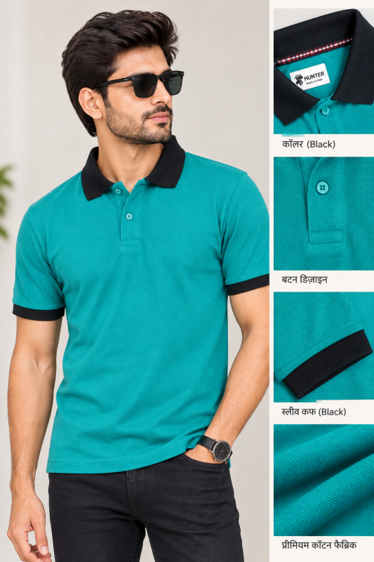 hunter man green  polo
