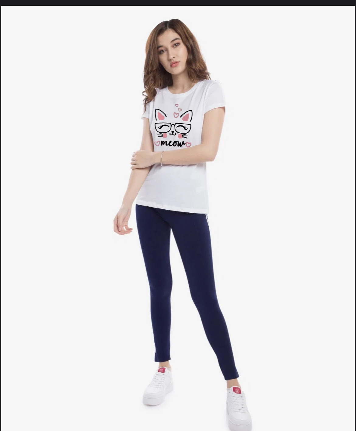 Women white  t-shirt print 1