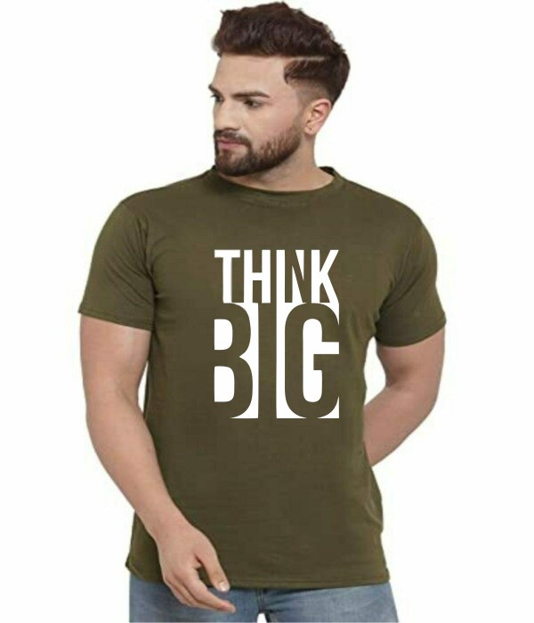 hunter Man's dark green colour round neck T-shirt