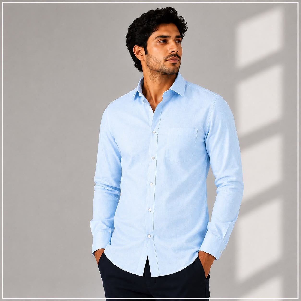 hunter Mans sky blue classic collar Shirt