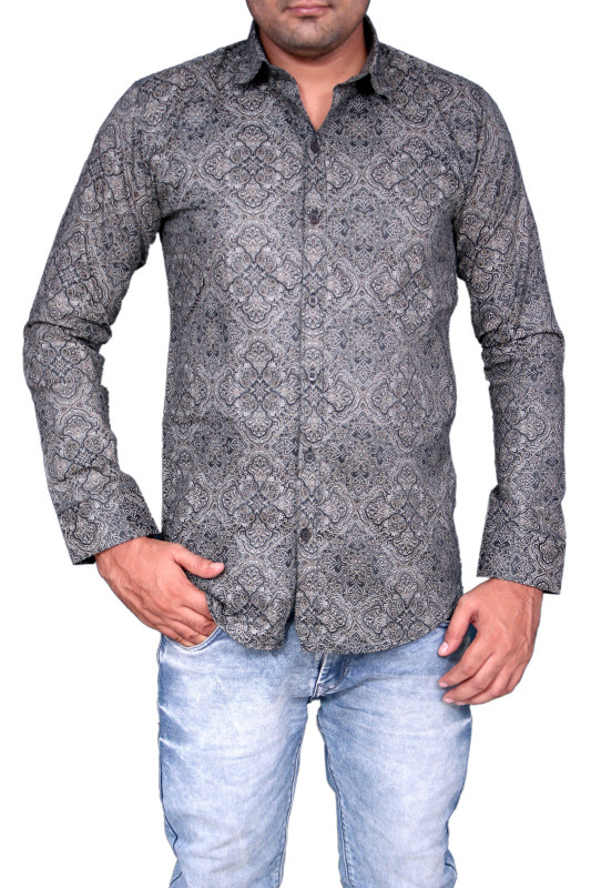 Hunter's men dark green printed shirts A2