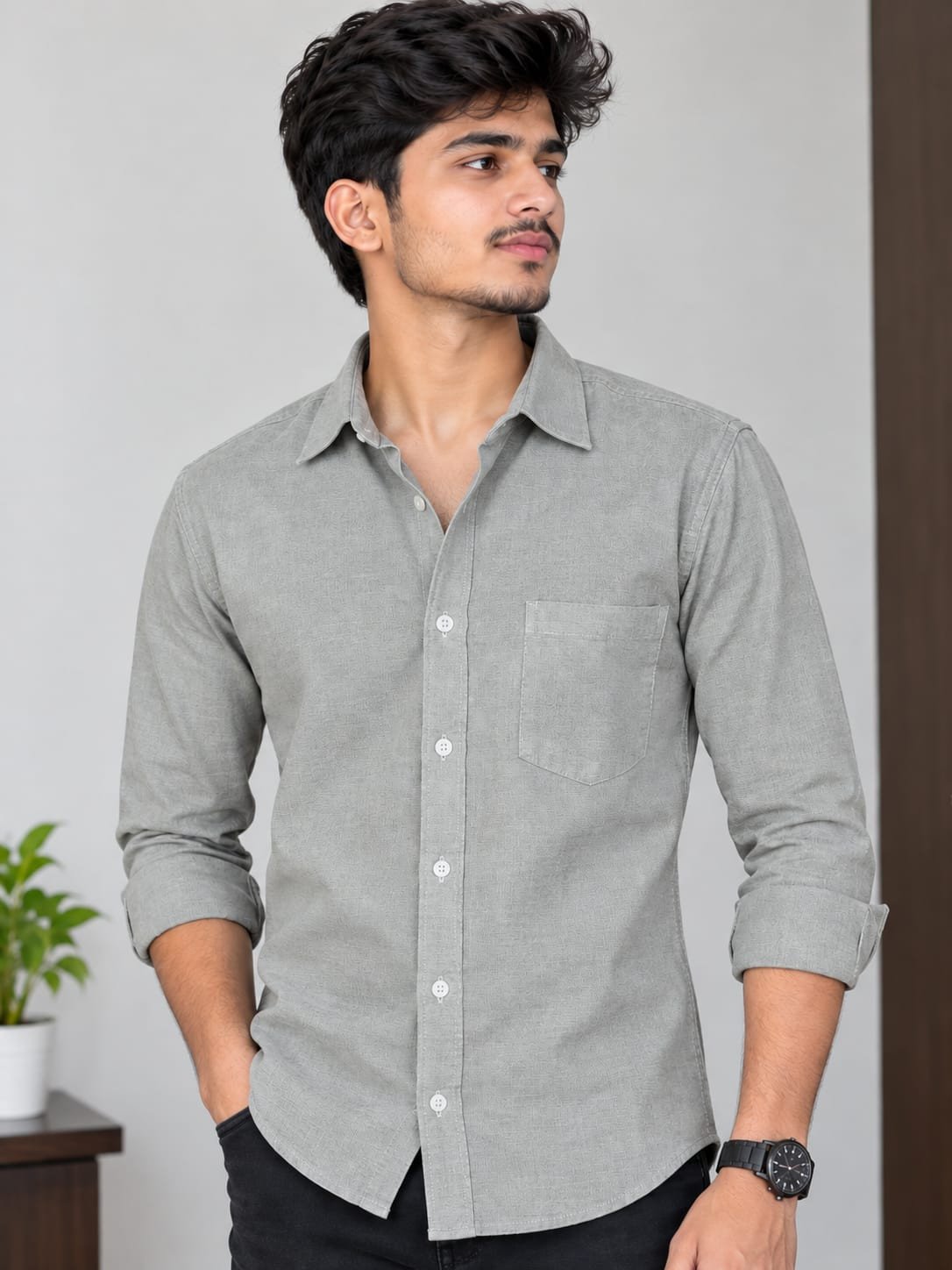 hunter Mans lite grey colour  Shirt