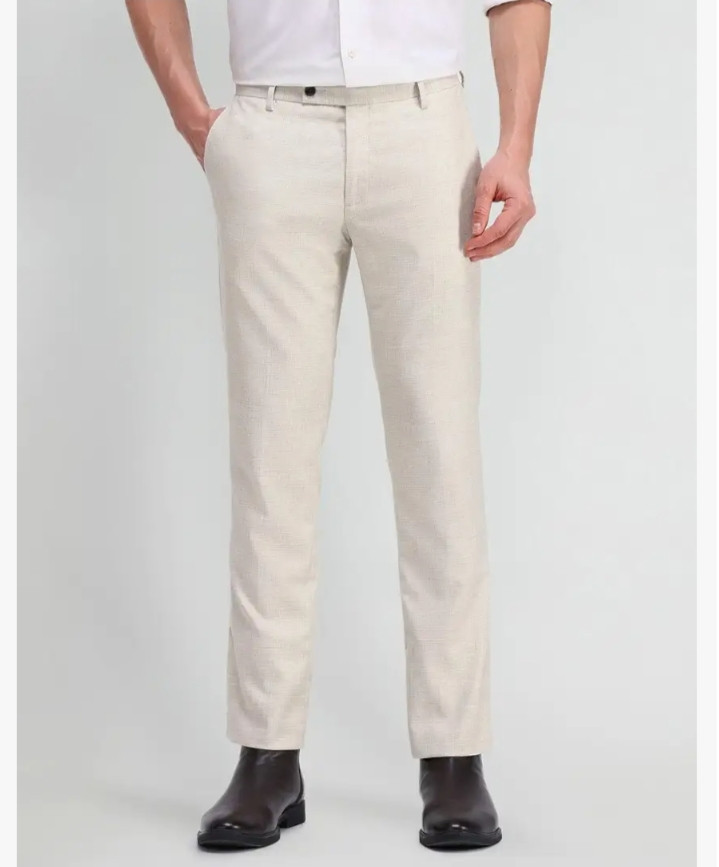 Hunter men's brown checks colour formal pants